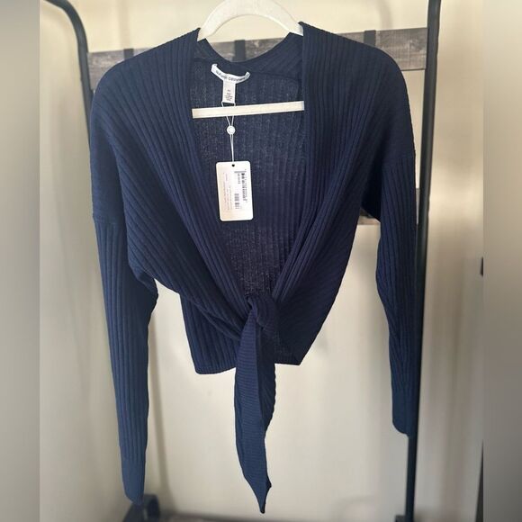 Autumn Cashmere 100% Cashmere Tie Front Rib Cardigan in XS NWT Retail: $330 - Picture 9 of 10